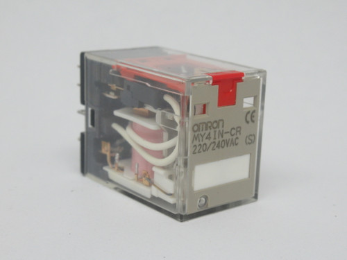 Omron MY4IN-CR-AC220/240(S) Plug In Relay 220/240VAC 5A 14-Blade USED