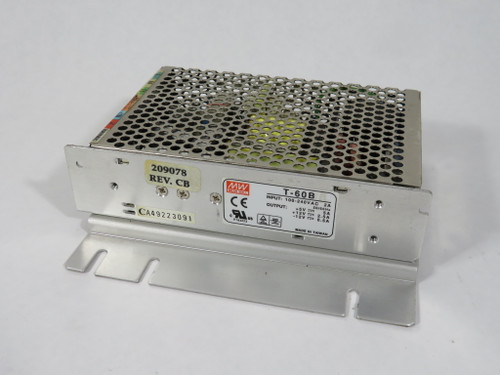 Mean Well T-60B Triple Output Switching Power Supply 60W 5VDC@5A 12VDC@2.5A USED