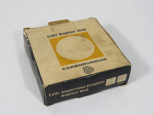 Carborundum Falls Impervious Graphite Rupture Disc 2" Size 210psi Max IN BOX NOP