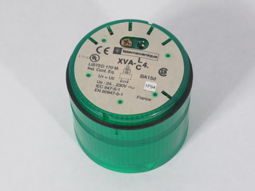 Telemecanique XVA-C43 Flashing Beacon Light GREEN 24-230V *NO BULB* USED