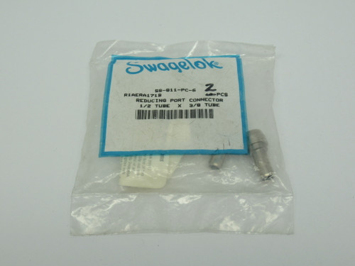 Swagelok SS-811-PC-6 Tube Fitting Reducing Port Connector 1/2"x3/8" *2-Pack* NWB