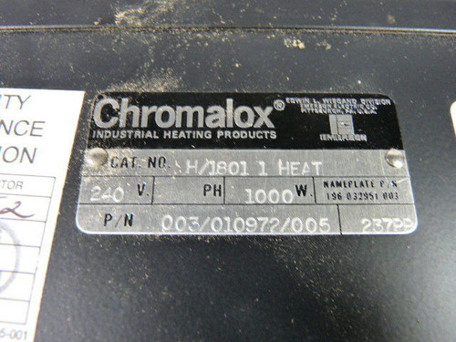 Chromalox H/1801-1-HEAT Convection Heater 1000W 240V USED