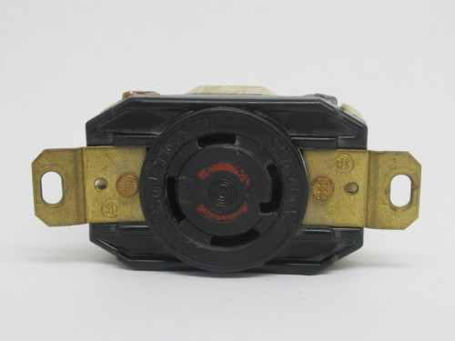 Hubbell HBL2730 Twistlock Flush Receptacle 30A 480V 3PH 4W 3P USED