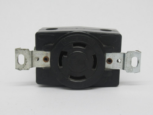 Bryant 3430G Locking Flush Receptacle 30A 250V 4W 3P *MISSING SCREW* USED