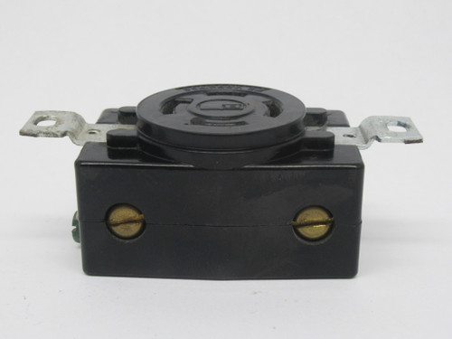 Bryant 3430G Locking Flush Receptacle 30A 250V 4W 3P *MISSING SCREW* USED