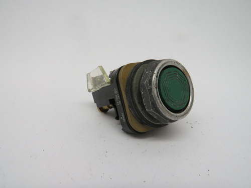 Allen-Bradley 800T-A1A Ser. N Push Button 600V 1NO 1NC Green COSMETIC DMG USED