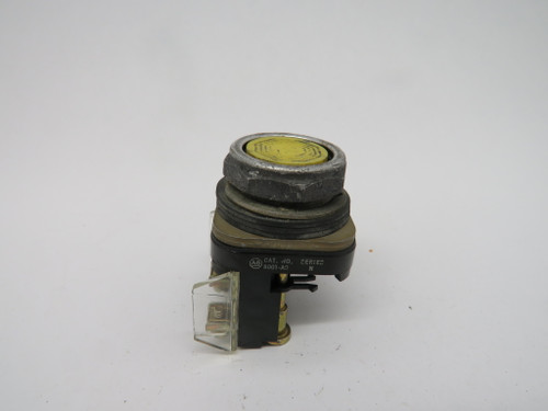 Allen-Bradley 800T-A9A Ser N Push Button 600V 1NO 1NC Yellow COSMETIC DMG USED