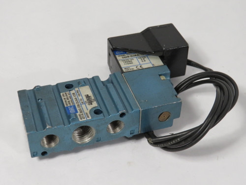 MAC 431A-B0C-DM-DJAA-1CM 5/2-Way Solenoid Valve 1/4" NPT MISSING PLATE USED