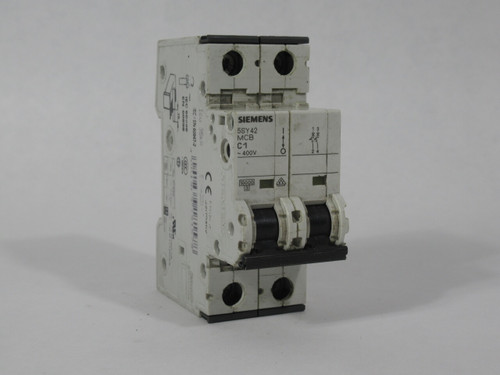 Siemens 5SY4201-7 Mini Circuit Breaker 1A 400V 2-Pole USED