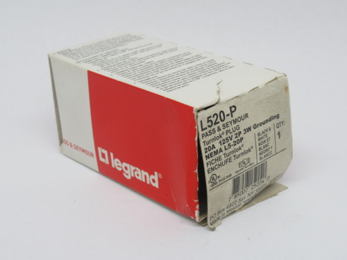 Pass & Seymour Legrand L520-P Turnlok Plug 20A 125V 3W 2P *DAMAGED BOX* NEW