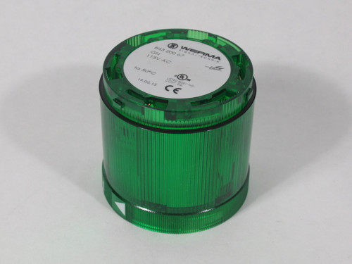 Werma 843-200-67 LED Permanent Light Element GREEN 115VAC 20mA NEW