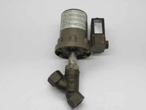 Burkert 251-A-3/4-F-BZ Angle Seat Valve Assembly C/W 453865T 120V 60Hz USED