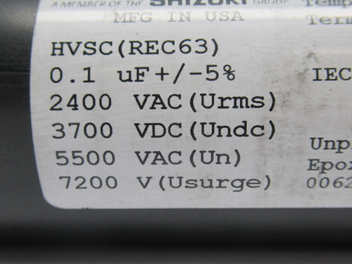 ASC Capacitors 80026-508-08 Snubber Capacitor 0.1uF +/-5% -40/85C 5.6Nm USED