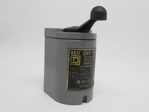 Square D 2601BG1 Reversing Drum Switch Ser.B 5HP@460-575V 3P USED