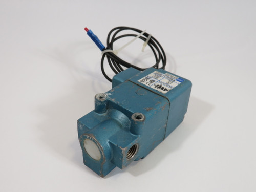 MAC 225B-111CCAA 3-Way Solenoid Valve 24VDC 150psi 1/4" NPTF USED