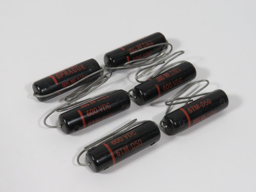 Sprague 6TM-D50 Capacitor 0.005uF +/-10% 600VDC Lot of 6 SHELF WEAR NOP