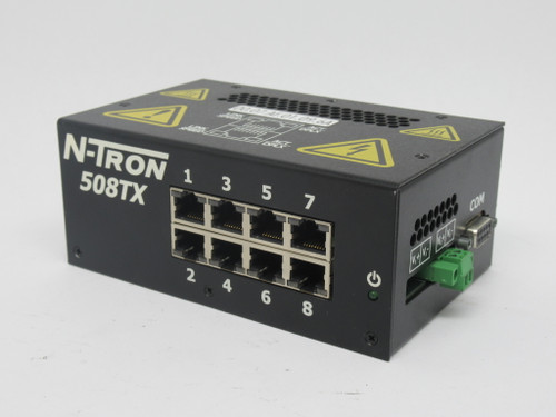N-Tron 508TX-A 8-Port Industrial Ethernet Switch 10-30VDC MISSING CONNECTOR USED