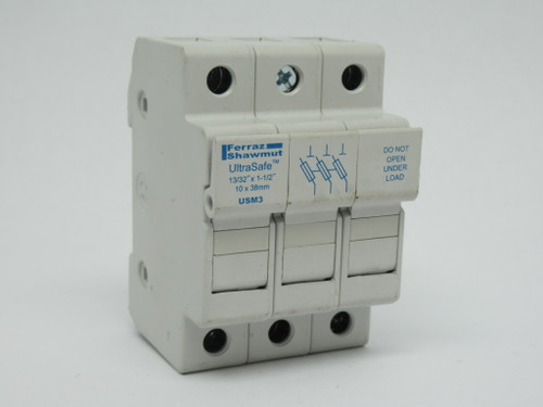 Ferraz Shawmut USM3 Fuse Holder 30A@800VAC 30A@1000VDC 3-Pole USED