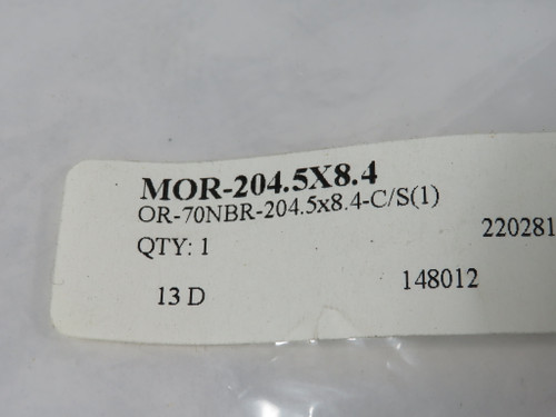 Generic MOR-204.5X8.4 Nitrile O-Ring 204.5mm ID 221.3mm OD 8.4mm H NWB