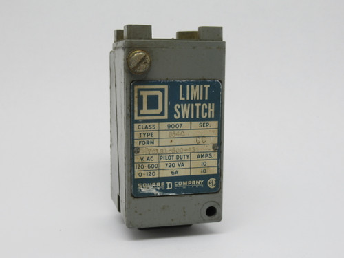 Square D 9007-B54C Limit Switch 120-600VAC 10A *NO OPERATOR HEAD* USED