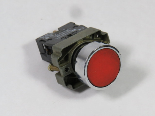 Telemecanique XB2BA42 Push Button 1NC Red Flush Head Old Style USED