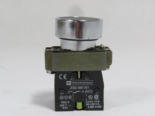 Telemecanique XB2BA25 Push Button 1NO 1NC Black Flush Head Old Style USED