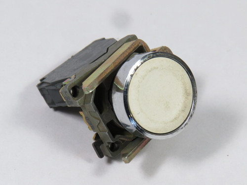 Telemecanique XB4BA11 Push Button 22mm 1NO White Flush Head USED