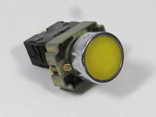 Telemecanique XB2BA51 Push Button 1NO Yellow Flush Head Old Style USED