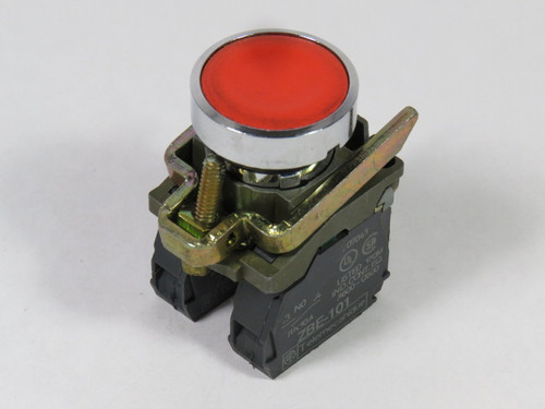 Telemecanique XB4BA45 Push Button 22mm 1NO 1NC Red Flush Head USED