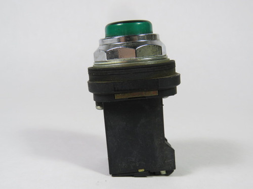 Telemecanique XB3BV33 Pilot Light Push-To-Test 120vac 1.2W 50/60Hz Green USED