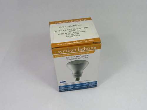 Symban SL16/O/BR30/ES/827 Self-Ballasted Lamp 16W 120V 60Hz 225mA 2700K NEW