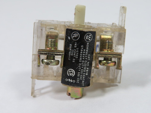 Westinghouse PB1B Contact Block 1NC Clear USED