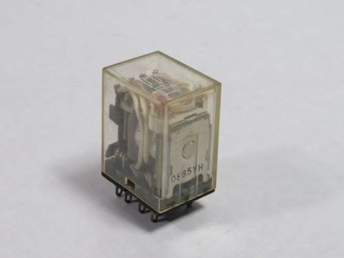 Omron MY4N-100-110VAC Plug-In Relay W/ LED 100-110Vac 5A 14 Blade USED