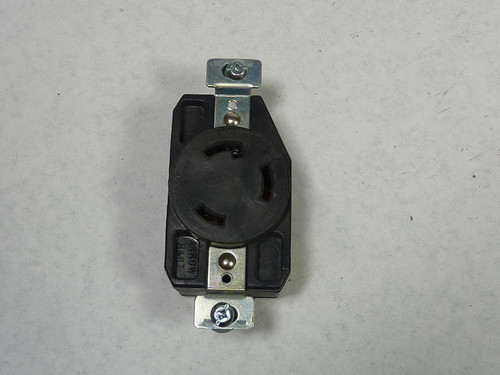 Hart Lock L6-30 Single Locking Receptacle Outlet Black 30A 250V USED