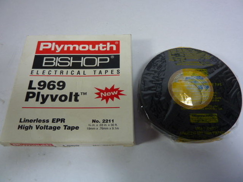 Plymouth Bishop L969 No. 2211 Linerless EPR High Voltage Tape USED