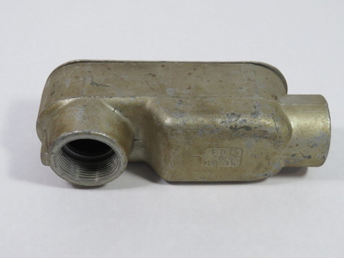 EDC LB-1-1/4 Conduit Body W/ Cover 2-Hole 1-1/4" Threaded USED