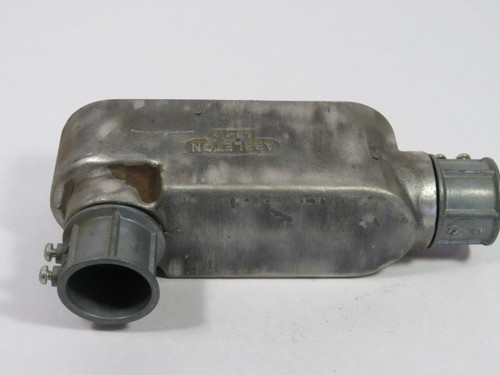 Appleton LB-1-1/4 Conduit Body W/ Cover Form 35 2-Hole 1-1/4" NPT USED