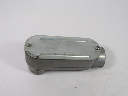 Generic Conduit Body W/ Cover L-Shape 2-Hole 1-1/4" NPT USED