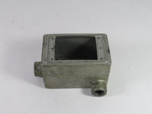 O-Z/Gedney FDL-1-50 Conduit Box 1-Gang 2-Hub 1/2" NPT 3.06" Deep USED