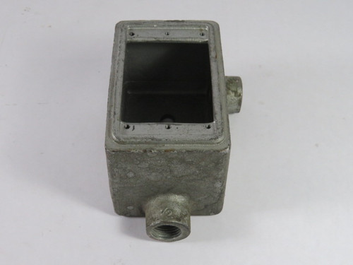 O-Z/Gedney FDL-1-50 Conduit Box 1-Gang 2-Hub 1/2" NPT 3.06" Deep USED