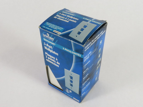Leviton C32-41080-3WP 5-Pack 3-Port Wall Plates Single Gang White ! NEW !