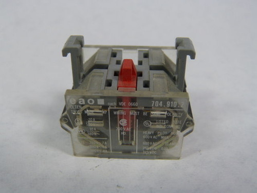 EAO 704.910.2 Pushbutton Switching Element 1NC 10A 1P 50VAC USED