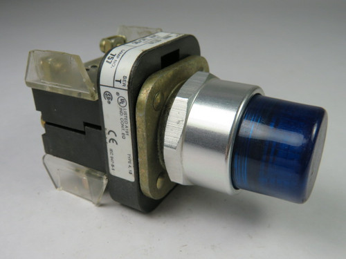 Allen-Bradley 800T-QT24B Push Button Illuminated Blue 1NO 1NC 24V USED