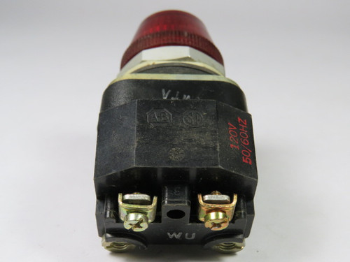 Allen-Bradley 800T-P16R Series N Pilot Light 120VAC 50/60Hz Red Lens USED