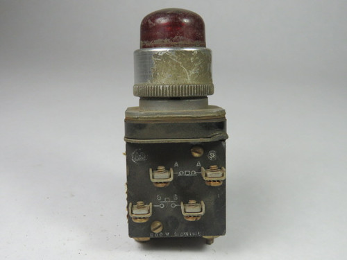 Allen-Bradley 800T-PB16R Vintage Push Button 120VAC 50/60Hz Red 1NO 1NC USED