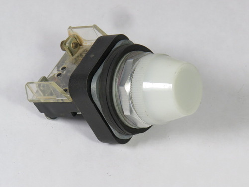 Allen-Bradley 800T-QH2W Ser V Universal LED Pilot Light 130VAC White USED