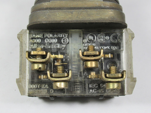 Allen-Bradley 800T-D6A Series T Push Button Red Mushroom Head 1NO 1NC USED