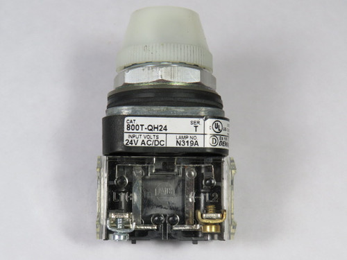 Allen-Bradley 800T-QH24W Series T Full-Voltage Pilot Light 24V White Lens USED