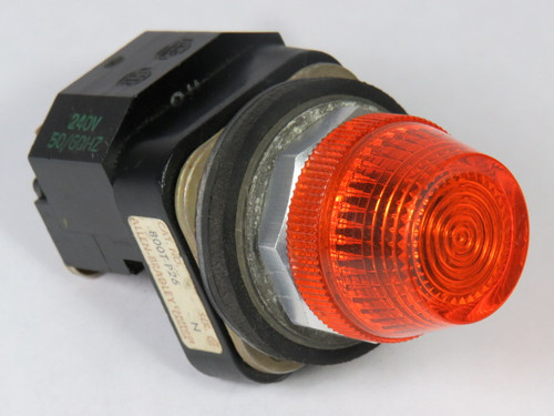 Allen-Bradley 800T-P26A Ser N Pilot Light 240VAC 50/60Hz Amber Lens USED