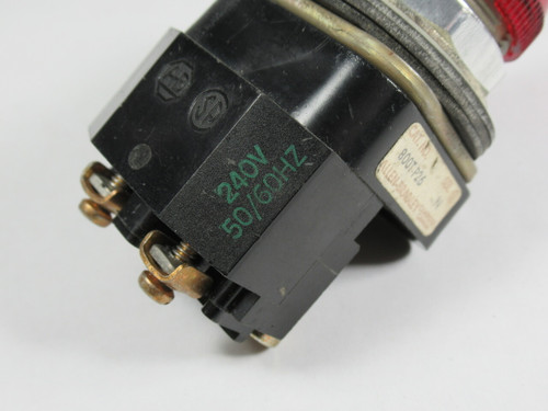 Allen-Bradley 800T-P26R Series N Pilot Light 240VAC 50/60Hz Red Lens USED
